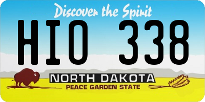 ND license plate HIO338