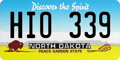 ND license plate HIO339