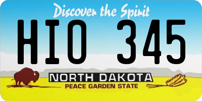 ND license plate HIO345