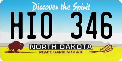 ND license plate HIO346