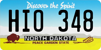 ND license plate HIO348