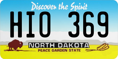 ND license plate HIO369