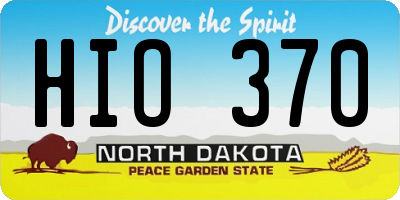 ND license plate HIO370