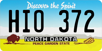 ND license plate HIO372