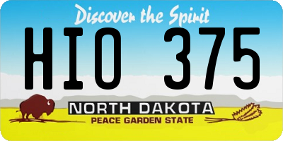 ND license plate HIO375