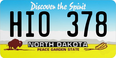 ND license plate HIO378