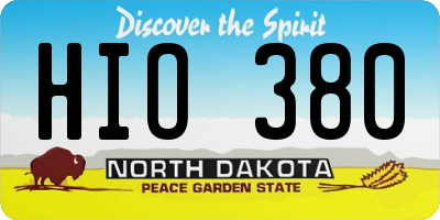 ND license plate HIO380