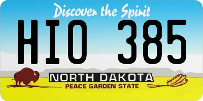 ND license plate HIO385