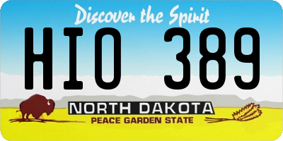ND license plate HIO389