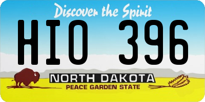 ND license plate HIO396