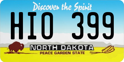 ND license plate HIO399