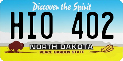 ND license plate HIO402