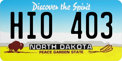 ND license plate HIO403