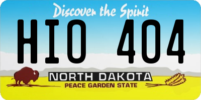 ND license plate HIO404