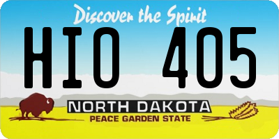 ND license plate HIO405