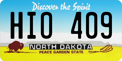 ND license plate HIO409