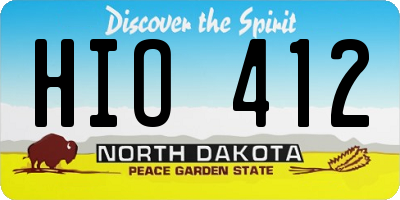 ND license plate HIO412