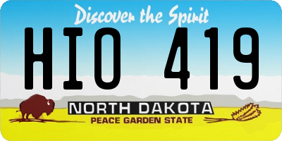 ND license plate HIO419