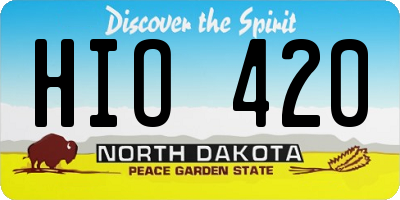 ND license plate HIO420
