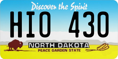 ND license plate HIO430