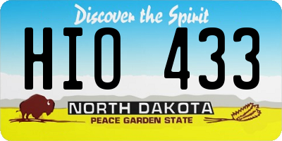 ND license plate HIO433