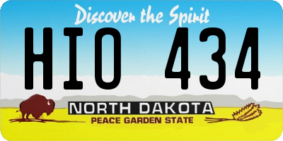 ND license plate HIO434