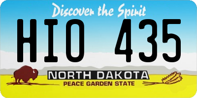 ND license plate HIO435