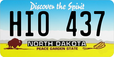 ND license plate HIO437