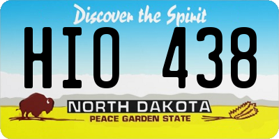 ND license plate HIO438