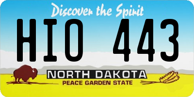 ND license plate HIO443