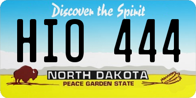 ND license plate HIO444