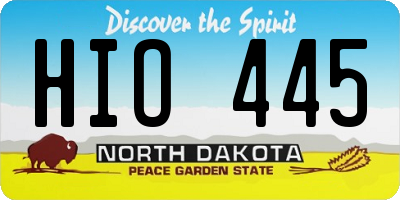 ND license plate HIO445