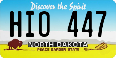 ND license plate HIO447