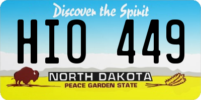 ND license plate HIO449