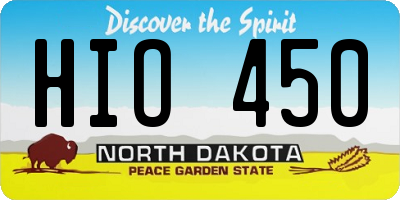 ND license plate HIO450