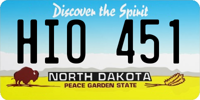 ND license plate HIO451