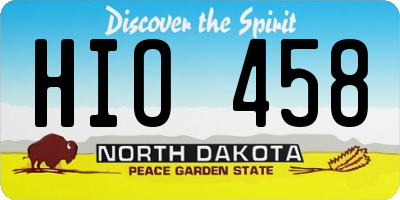 ND license plate HIO458