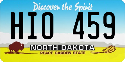 ND license plate HIO459