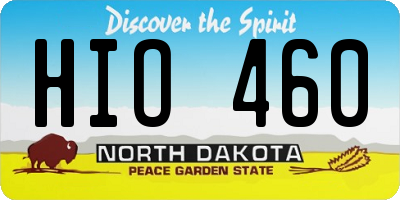 ND license plate HIO460