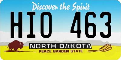 ND license plate HIO463