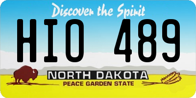 ND license plate HIO489
