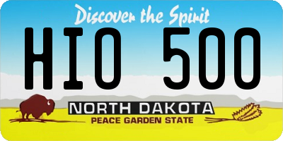 ND license plate HIO500