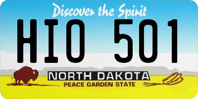 ND license plate HIO501