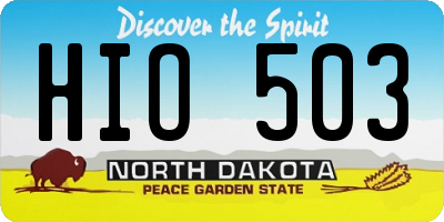 ND license plate HIO503