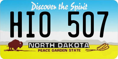 ND license plate HIO507