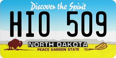 ND license plate HIO509