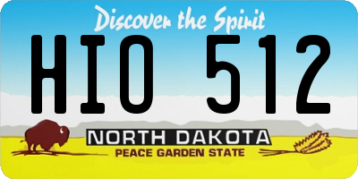 ND license plate HIO512