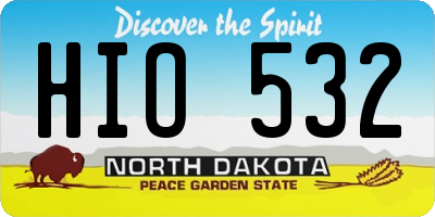 ND license plate HIO532
