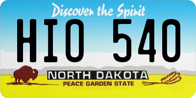 ND license plate HIO540