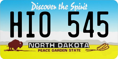 ND license plate HIO545